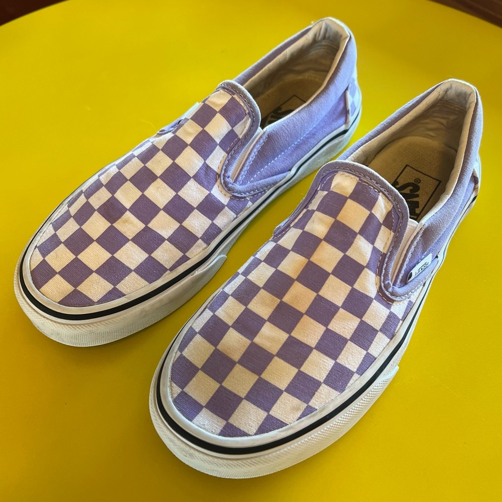 Vans Slip On Purple White Checker